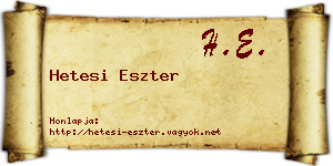Hetesi Eszter névjegykártya